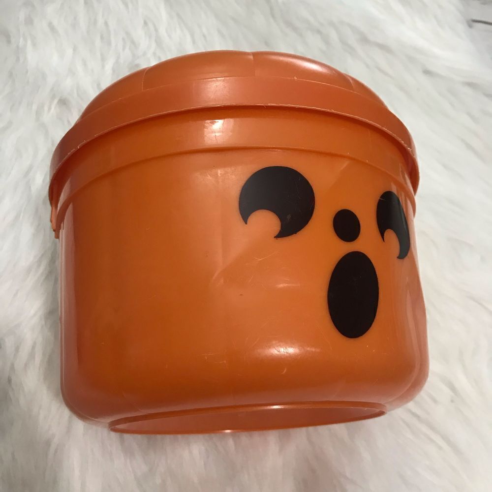 D 1980 McDonalds McBoo‎ Orange Halloween Pumpkin Happy Meal Pail
